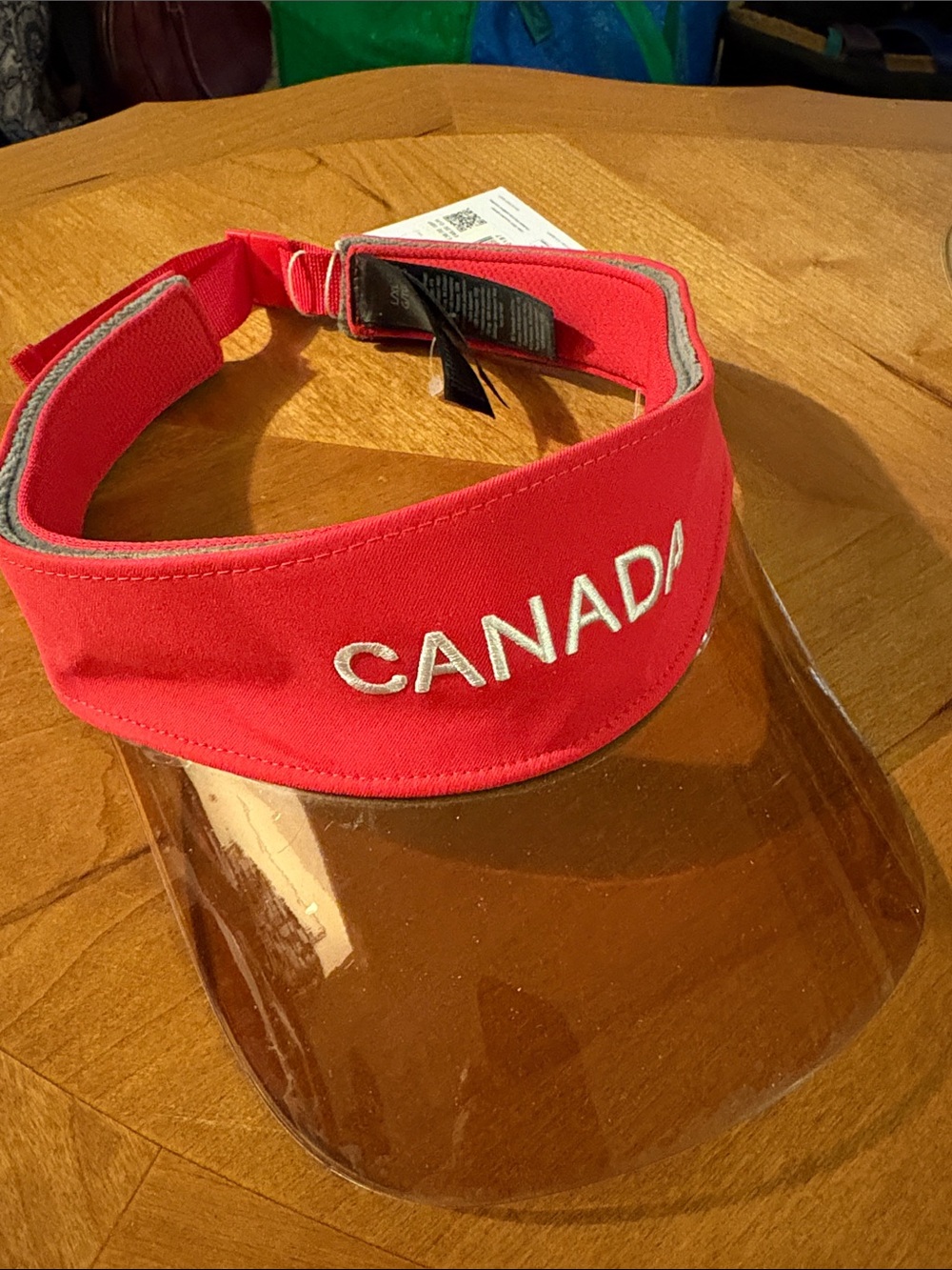 lululemon athletica red CANADA visor with clear shield